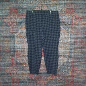 Lane Bryant womens blue black houndstooth nylon leggings 18x28 NWOT